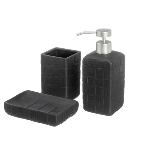 SET BAÑO CERÁMICA NEGRO (805626)