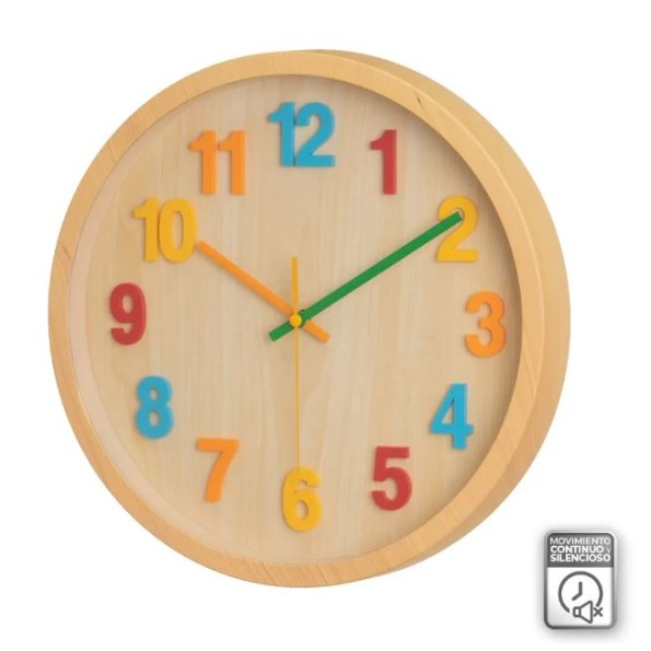 RELOJ PARED PP NATURAL 30 X 30 X 5 CM