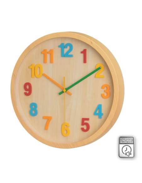 RELOJ PARED PP NATURAL 30 X 30 X 5 CM