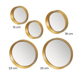 S/5 ESPEJO PP ORO 25 X 3 X 25 CM