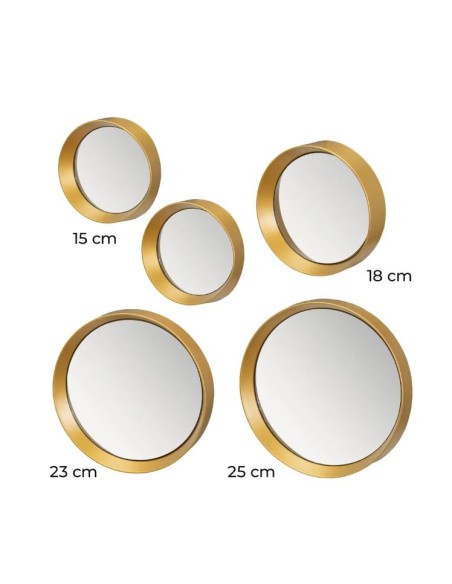 S/5 ESPEJO PP ORO 25 X 3 X 25 CM