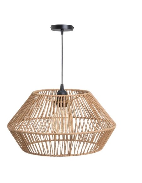 LÁMPARA TECHO FIBRA PAPEL NATURAL 38 X 38 X 22 CM