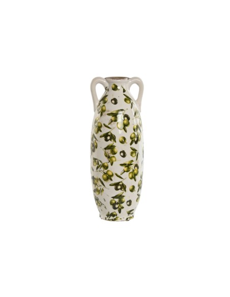 JARRON GRES 13X13X35 OLIVAS VERDE