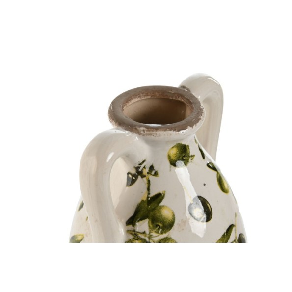 JARRON GRES 13X13X35 OLIVAS VERDE