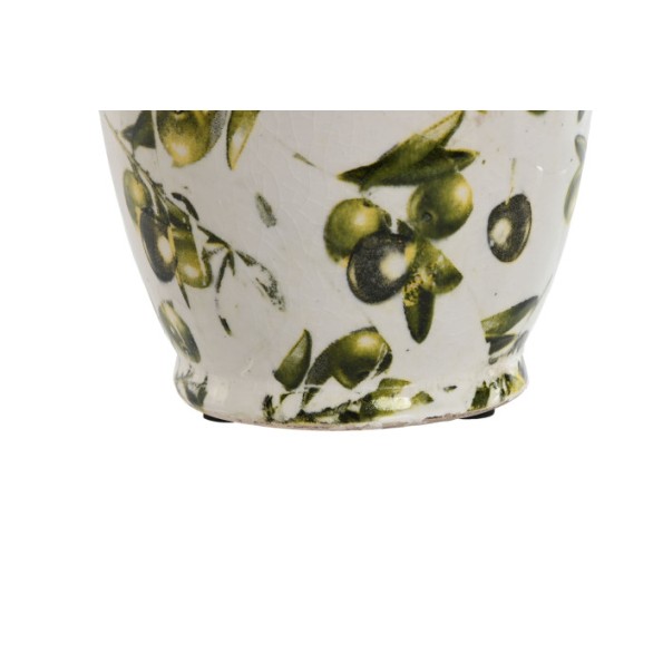 JARRON GRES 13X13X35 OLIVAS VERDE