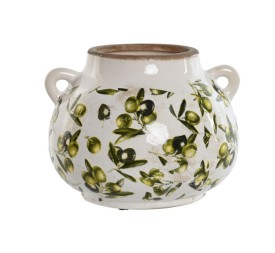 JARRON GRES 21X20X16 OLIVAS VERDE