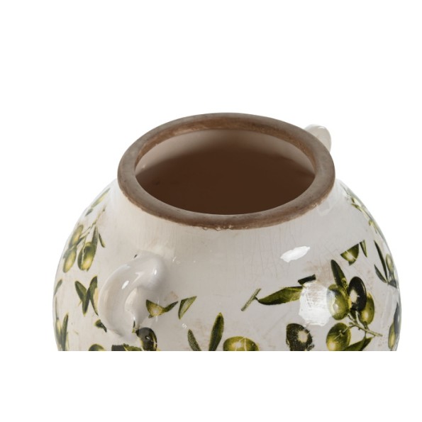 JARRON GRES 21X20X16 OLIVAS VERDE