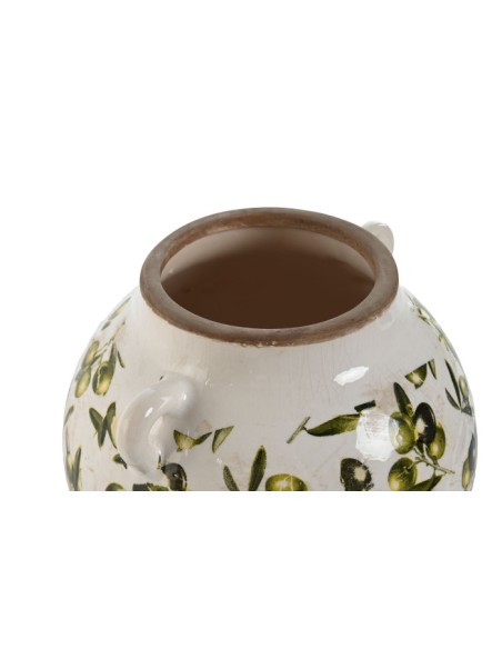 JARRON GRES 21X20X16 OLIVAS VERDE
