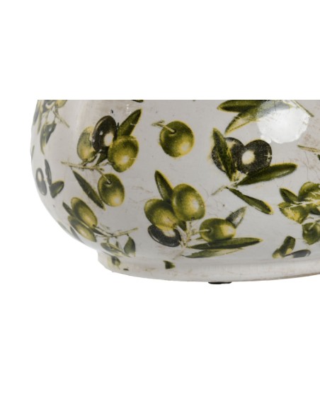 JARRON GRES 21X20X16 OLIVAS VERDE