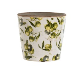MACETERO GRES 14X14X14 OLIVAS VERDE