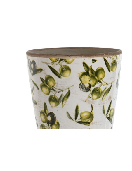MACETERO GRES 14X14X14 OLIVAS VERDE
