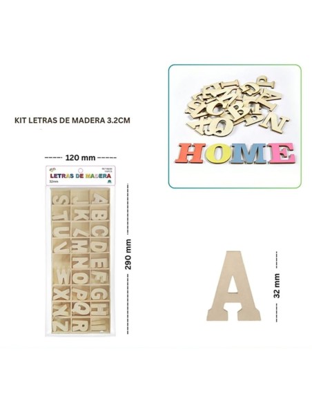 KIT LETRAS DE MADERA 32CM 130PCS