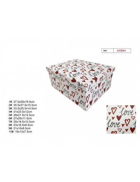 SET 10 CAJAS DE REGALO 37.5X29X16.5CM LOVE CORAZON