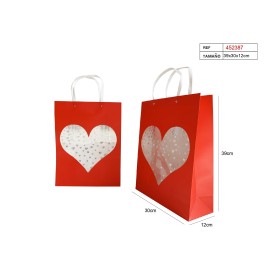 BOLSA DE REGALO 39X30X12CM CORAZON