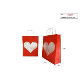 BOLSA DE REGALO 23X18X10CM CORAZON