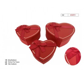 SET 3 CAJAS DE REGALO ROJO  22X20X9CM