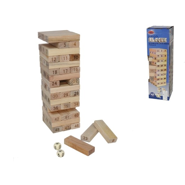 JUEGO BLOQUE  MADERA X48 NATURAL 23X7 CM