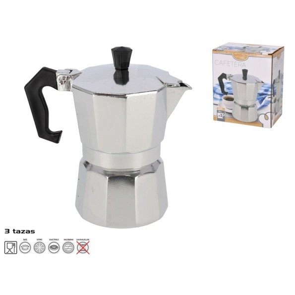 CAFETERA ALUMINIO 3 TAZAS 150 ML