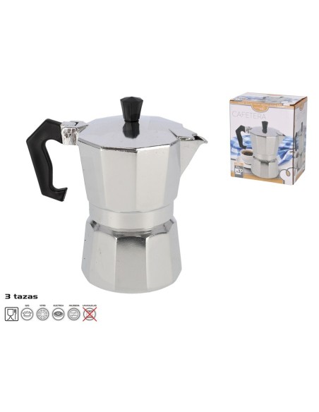 CAFETERA ALUMINIO 3 TAZAS 150 ML