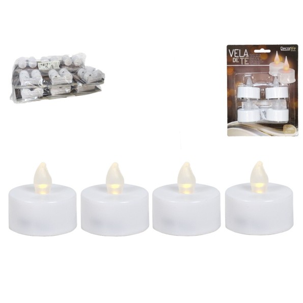 VELAS TÉ LED X4  4CM -PLÁSTICO