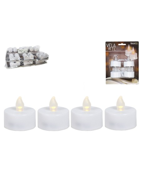 VELAS TE LED X4  4CM -PLASTICO XXXX