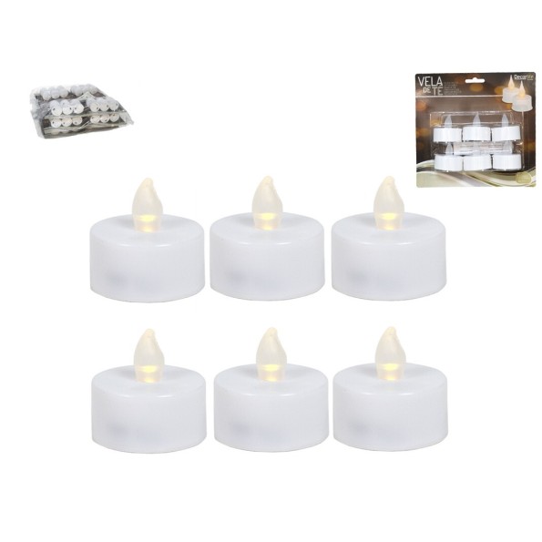 VELAS TE LED X6  4CM -PLASTICO XXXX