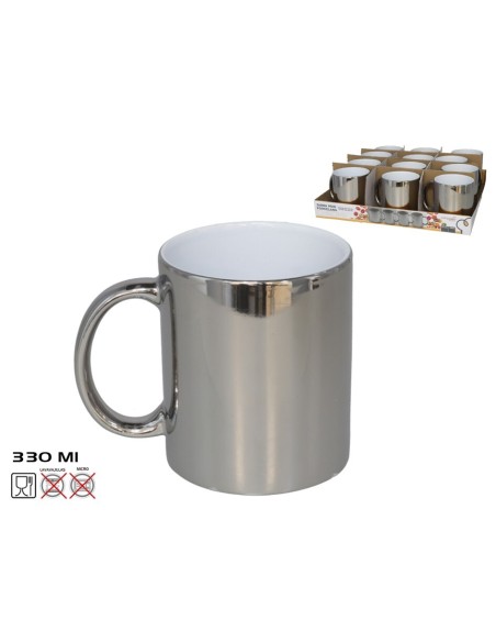 JARRA MUG PORCELANA CHROME 330ML