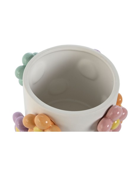 MACETERO DOLOMITE 17X17X14,5 FLORES BLANCO