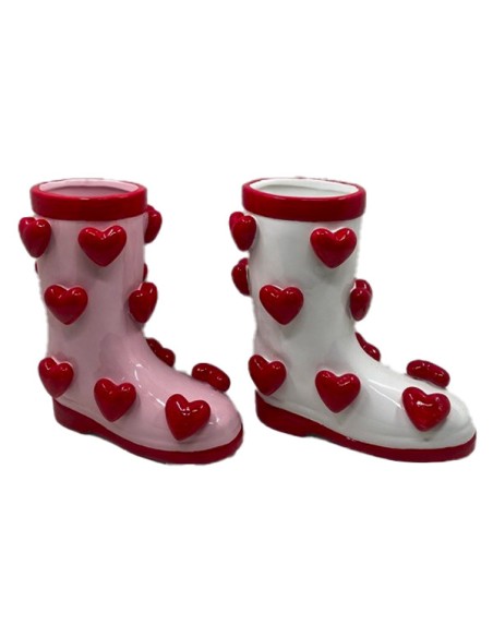 MACETERO DOLOMITE 21X11X22 BOTA CORAZONES 2 SURT.