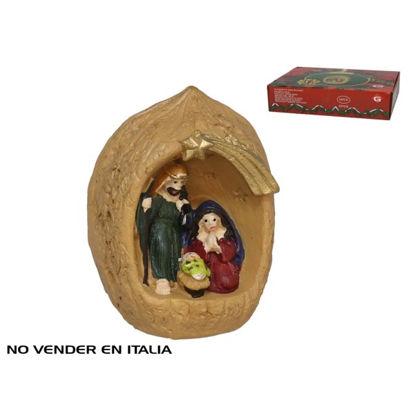 PORTAL NACIMIENTO MINI EN NUEZ 5X7CM