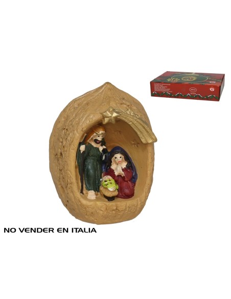 PORTAL NACIMIENTO MINI EN NUEZ 5X7CM