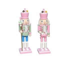 SOLDADITO MADERA  8X6X25CM 2STD ROSA CHILE/VERDE