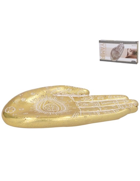 VACIABOLSILLOS MANO YAMIR DORADA 20X9,5X2,5 CM RES