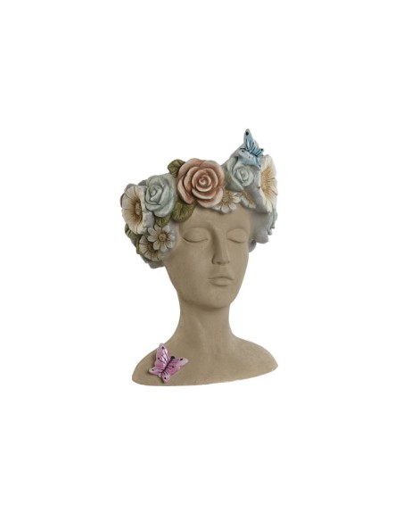 MACETERO MAGNESIA 32X31X52 CHICA FLORES CREMA