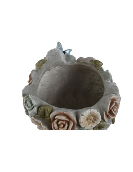 MACETERO MAGNESIA 32X31X52 CHICA FLORES CREMA