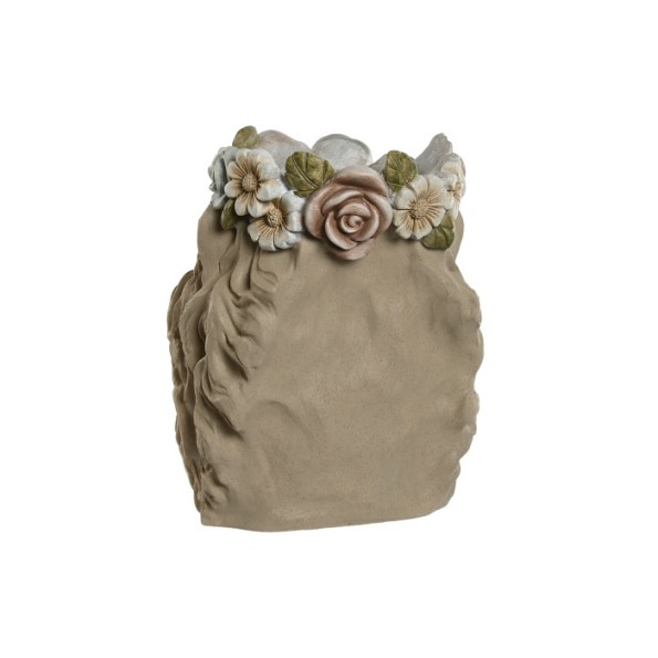 MACETERO MAGNESIA 30X34X39 LEON FLORES CREMA