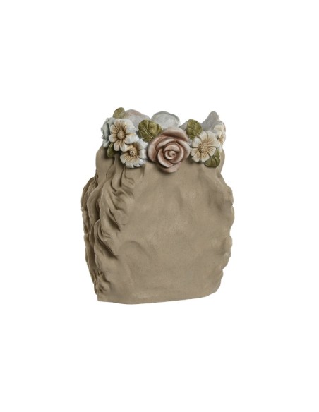 MACETERO MAGNESIA 30X34X39 LEON FLORES CREMA