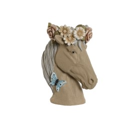 MACETERO MAGNESIA 31X27X42 CABALLO FLORES CREMA