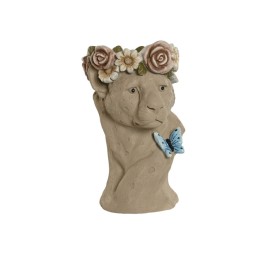 MACETERO MAGNESIA 24X30X42 LEOPARDO FLORES CREMA