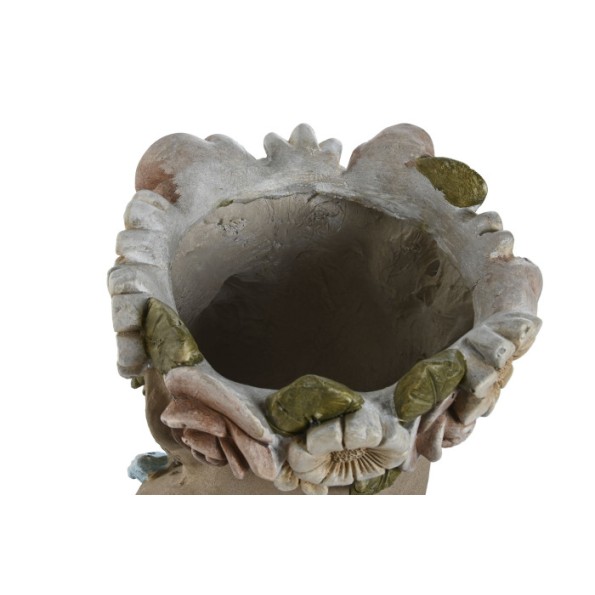 MACETERO MAGNESIA 24X30X42 LEOPARDO FLORES CREMA