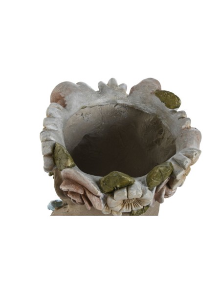 MACETERO MAGNESIA 24X30X42 LEOPARDO FLORES CREMA