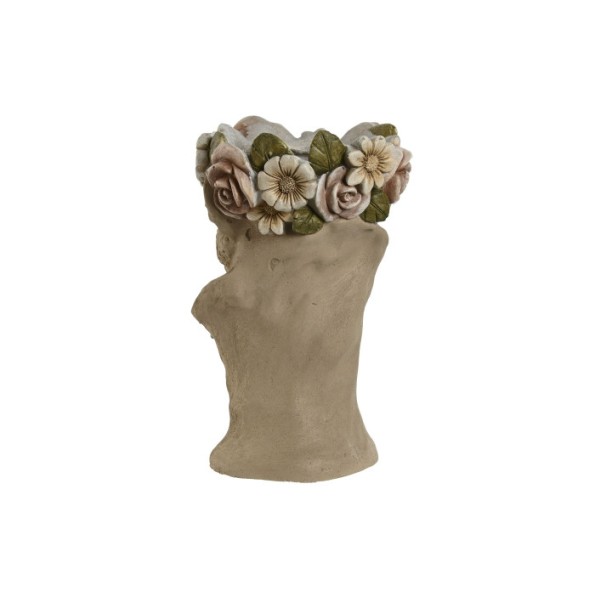 MACETERO MAGNESIA 24X30X42 LEOPARDO FLORES CREMA