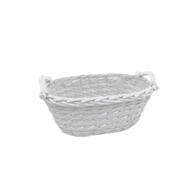 CESTA MIMBRE OVALADA BLANCA 2/M 29X17H12