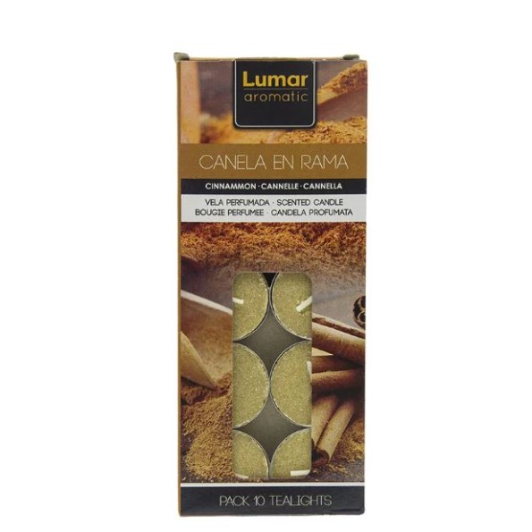 ESTUCHE 10 TEALIGHTS PERF. CANELA EN RAMA