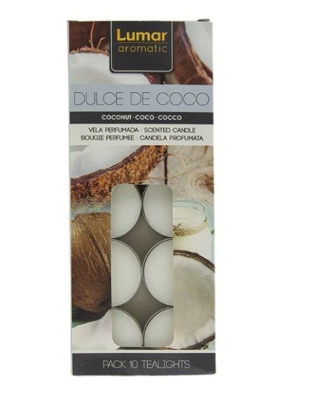 ESTUCHE 10 TEALIGHTS PERF. DULCE DE COCO