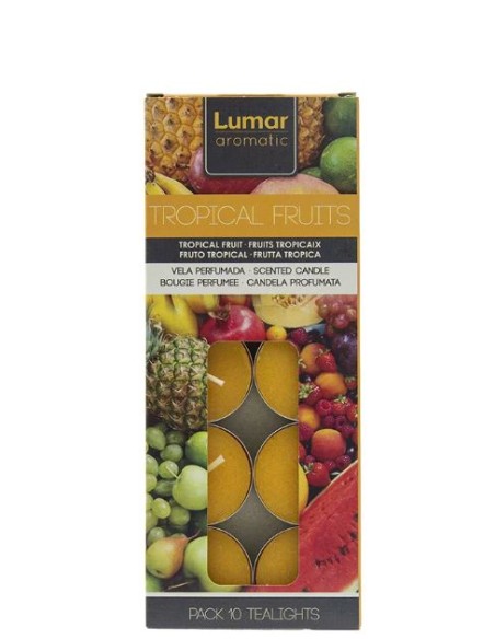 ESTUCHE 10 TEALIGHTS PERF. TROPICAL FRUIT