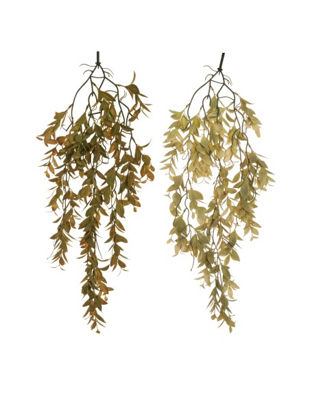 COLGANTE ARTIFICIAL HOJAS X4 65CM 2 SURT VERDE / MOSTAZA