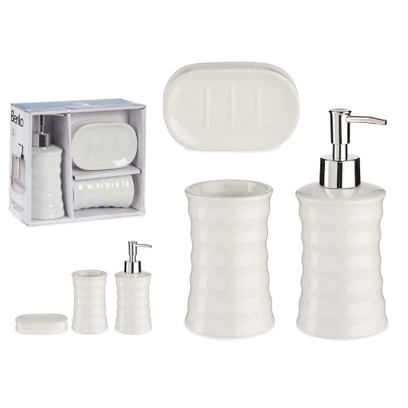 SET BAÑO 3 PZS ONDAS BLANCO