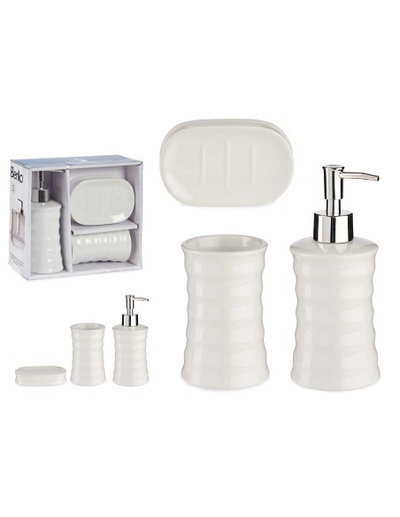 SET BAÑO 3 PZS ONDAS BLANCO