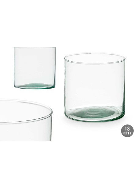 JARRON VIDRIO RECICLADO CILINDRO 13 CM